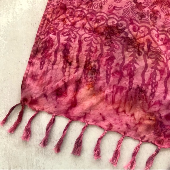 🌼 UO Urban Renewal Floral Batik Fringed Open Front Kimono Top OS - Picture 5 of 7